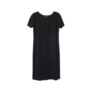 Short Sleeve Knit Dress - Black - XS